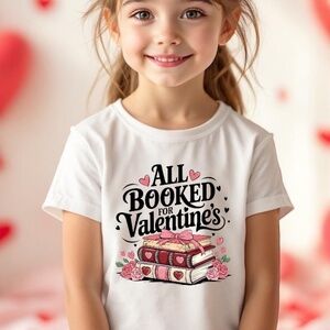 All Booked For Valentine's day T-shirt great for kids, teachers friends 2T-6T
